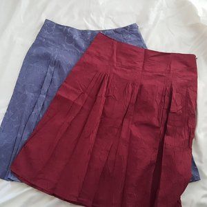 2 Hillard & Hanson skirts lavender burgundy New